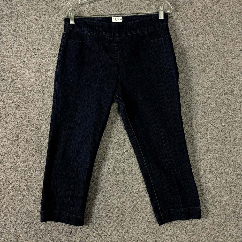 Soft Surroundings Women's Size Petite Small Blue Dark Wash Denim Capri Pants